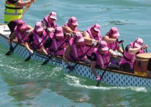 pink dragons hit the water