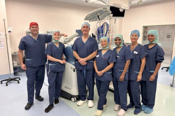 Mako Robotic Arm Assisted Technology Robot - first knee replacement surgery at Ormiston Hospital & Healthcare