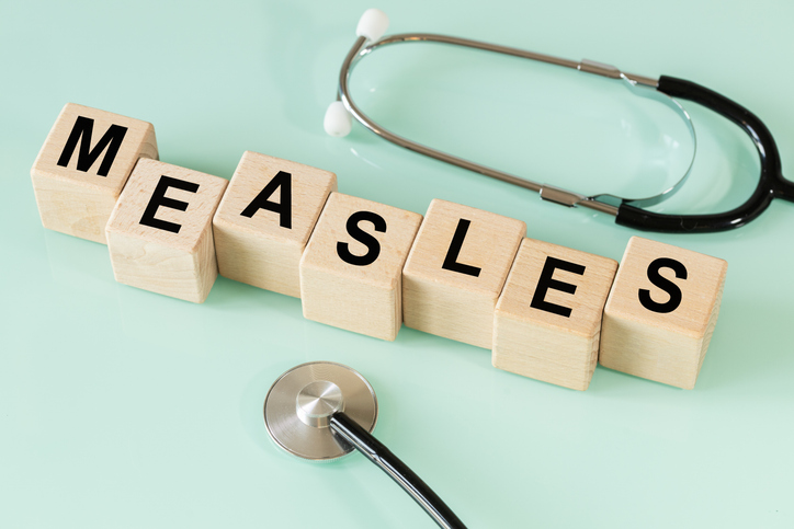 Image of blocks spelling out measles